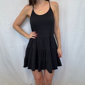 Urban Outfitters UO Volcom Black Ruffle Mini Dress
